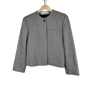 Vintage Evan Picone Size 12 Black and White Tweed Button Up Blazer